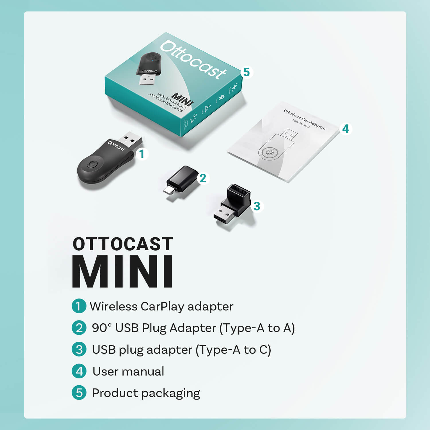 🎉Today Special Offer🎉Mini Wireless CarPlay/Android Auto 2 in 1 Adapter