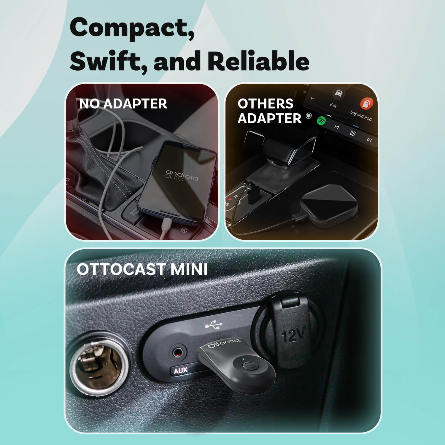 🎉Today Special Offer🎉Mini Wireless CarPlay/Android Auto 2 in 1 Adapter
