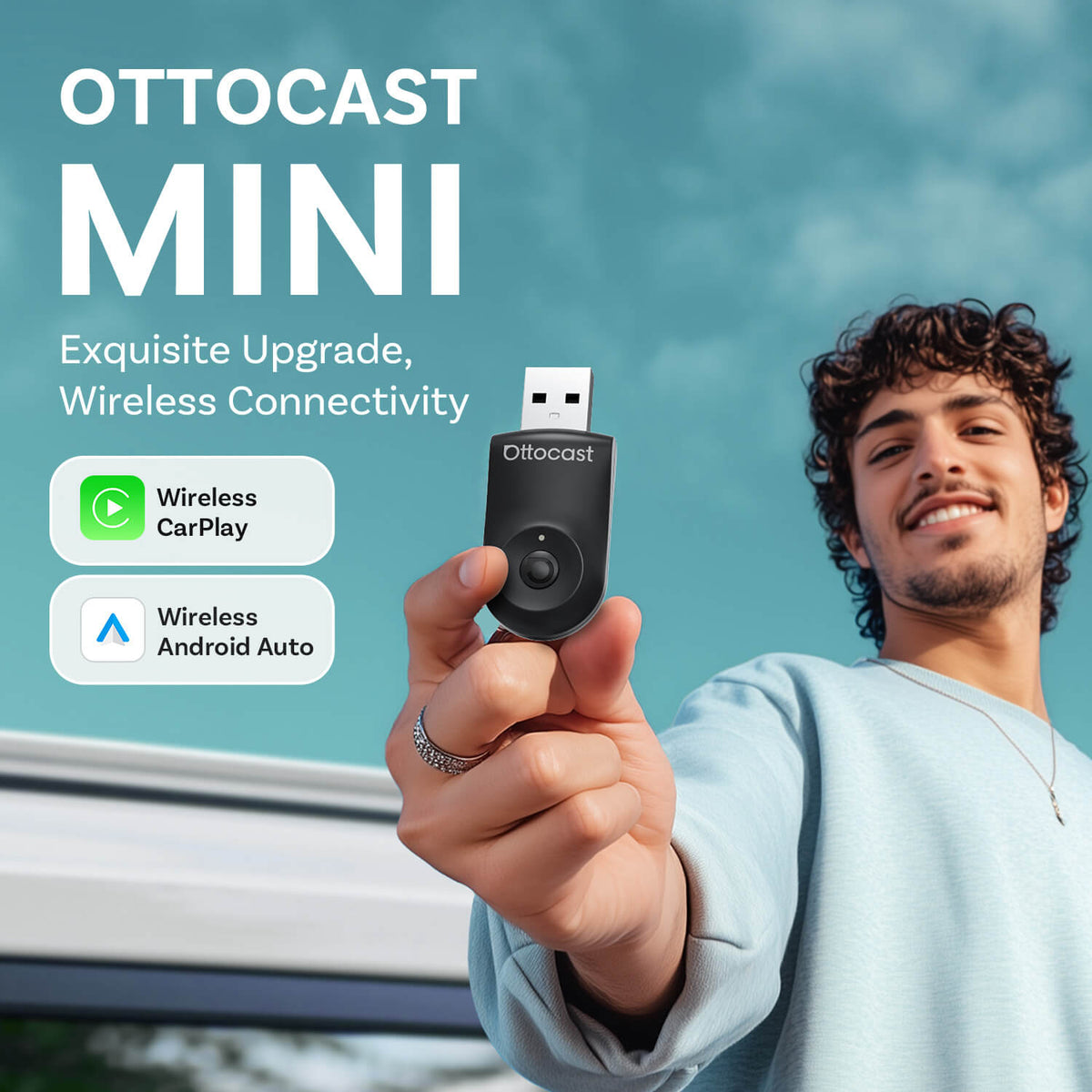 🎉Today Special Offer🎉Mini Wireless CarPlay/Android Auto 2 in 1 Adapter